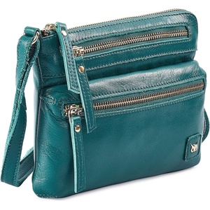 image:imageSmall Leather Crossbody Bag for Women Adjustable Sling Purse Multi PocketEmerald Green Nappa