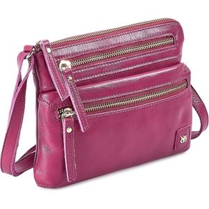 image:imageSmall Leather Crossbody Bag for Women Adjustable Sling Purse Multi PocketFuchsia Pink Nappa