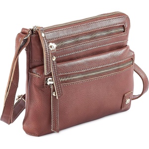 image:imageSmall Leather Crossbody Bag for Women Adjustable Sling Purse Multi PocketTan Nappa