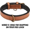 image:imageLeather Dog Collar Padded Soft Interiors Premium Vintage Look HandcraftedCognac