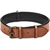 image:imageLeather Dog Collar Padded Soft Interiors Premium Vintage Look HandcraftedCognac