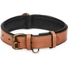 image:imageLeather Dog Collar Padded Soft Interiors Premium Vintage Look HandcraftedCognac
