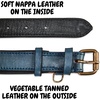 image:imageLeather Dog Collar Padded Soft Interiors Premium Vintage Look HandcraftedOcean Blue