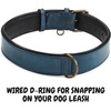 image:imageLeather Dog Collar Padded Soft Interiors Premium Vintage Look HandcraftedOcean Blue