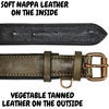 image:imageLeather Dog Collar Padded Soft Interiors Premium Vintage Look HandcraftedOlive